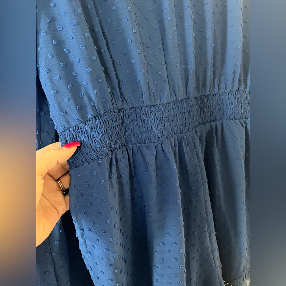Lulu's Royal Blue Lace V-Neck Romper Cinched Waist Women’s Size Large - Picture 2 of 16